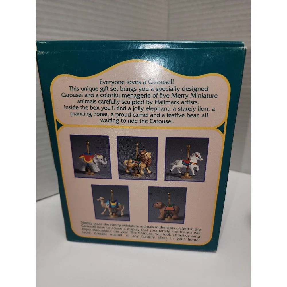 Carousel Gift‎ Set Hallmark Keepsake Merry Miniatures elephant camel horse lion